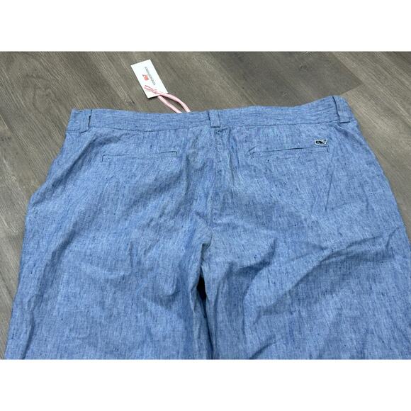 NWT Vineyard Vines Womens Blue Ocean Bow Front Cropped Catamaran Pants Size 16 - Picture 3 of 9
